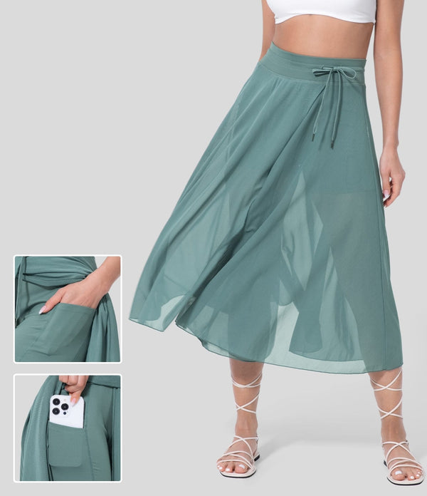 GlamoraParis® | Vêtements Tendances Femme | Boutique en ligne S / Turquoise GlamoraParis | Jupe 2-en-1 à taille haute